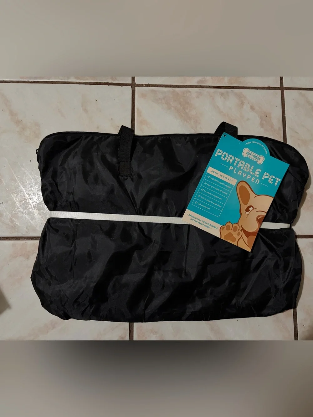 Portable Foldable Small Pets Playpen - Teal/Navy